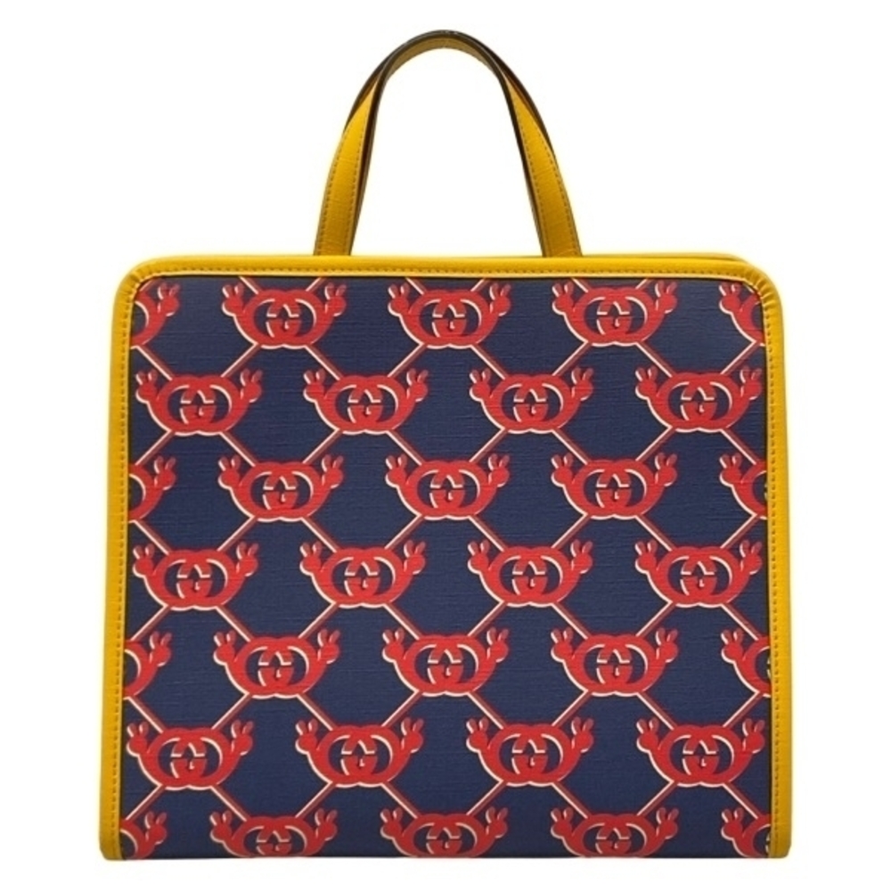 Gucci tote bag GG Plus Supreme Navy Blue Red Dark Yellow Snail